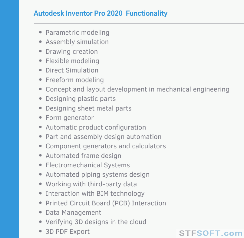 Autodesk Inventor Pro 2020  Functionality